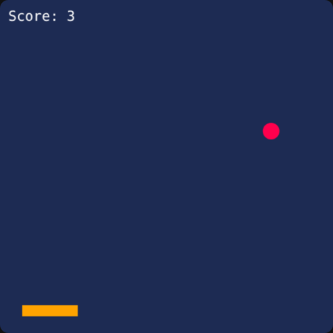 The catching game in HTML, CSS and JavaScript